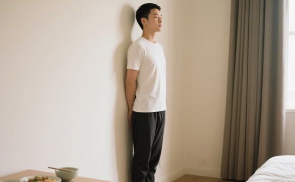 靠墙站立被誉“长寿动作” 春节居家可练 益处多但需注意方法